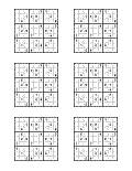 Six Sudoku Puzzles Printed On One Page